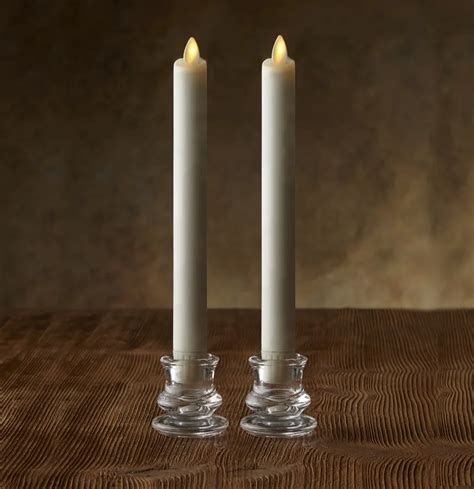 Leejec set of 20 flameless taper candles with magic wand remote